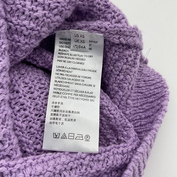 Free People Bree Cropped Pullover Purple Short Sleeve Sweater XS NWT Revolve - Picture 9 of 11